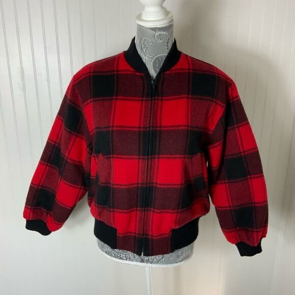 Women’s Vintage 90’s wool blend plaid coat